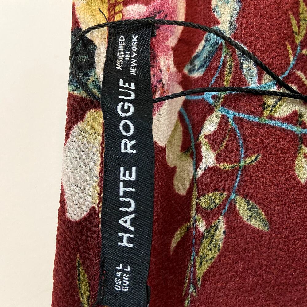 Haute Rogue Red Floral Romper Size Large - Picture 4 of 8